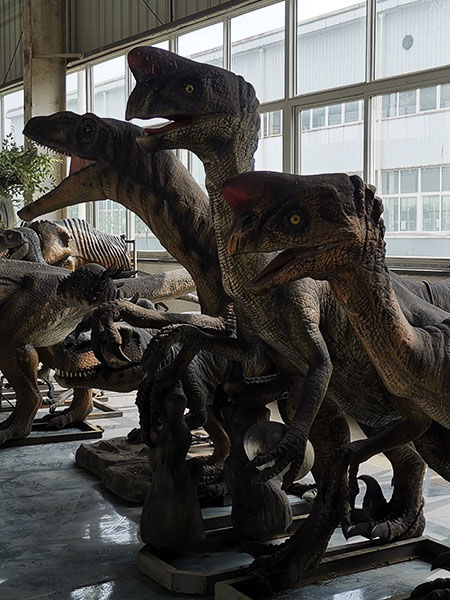 Animatronic Dinosaurs in Factory