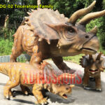 Animatronic Triceratops Family