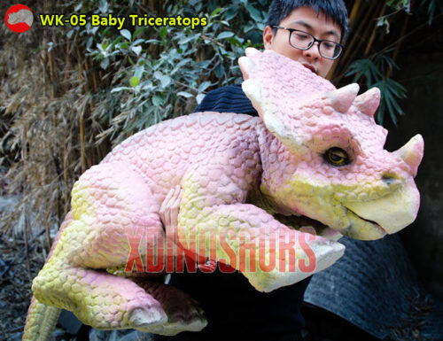 Baby Pink Triceratops Puppet
