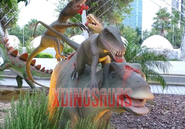 VelociRaptors Hunt Iguanodon Exhibits