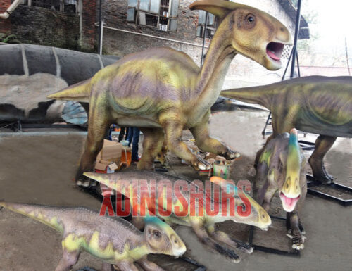 Parasaurolophus Family Animatronics