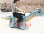 Cartoon Brachiosaurus Riding Car