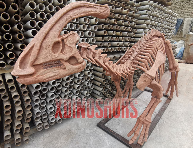 Parasaurolophus Skeleton Statue