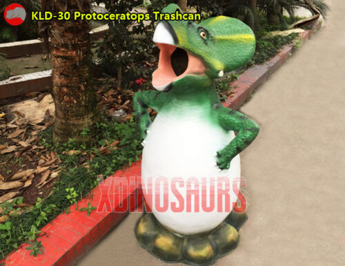 Fiberglass Protoceratops Trashcan