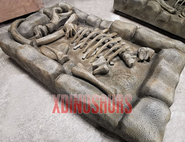 Fiberglass Dinosaur Skeletons Dig Site Decorations