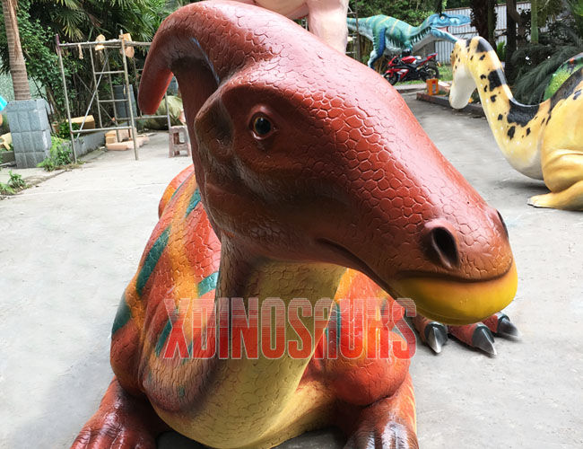 Decorated Cartoon Parasaurolophus Statue