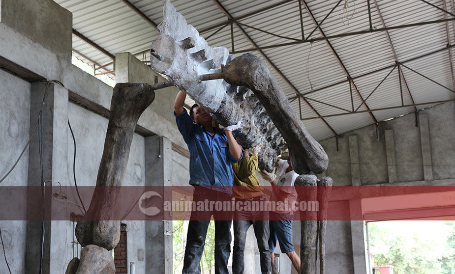 Install Large Dinosaur Fossil Replica