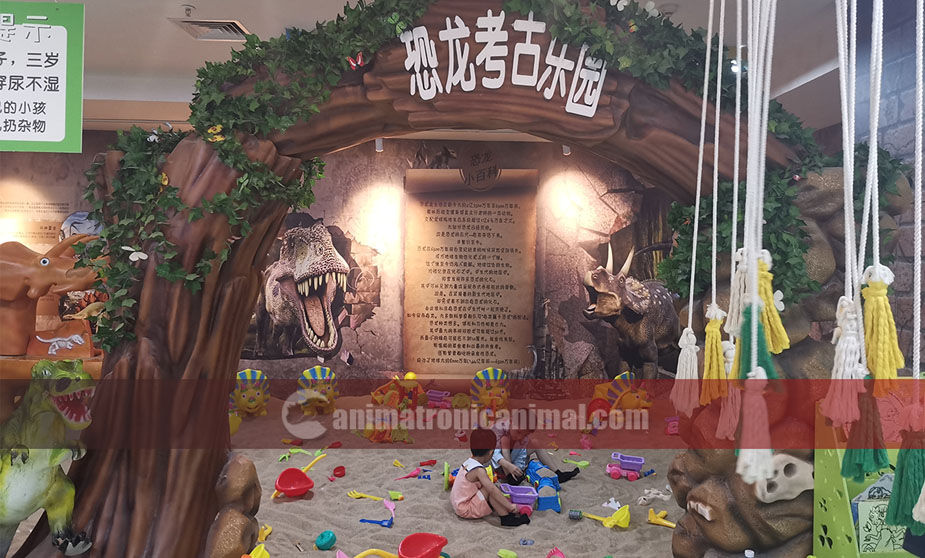 Custom Fiberglass Dinosaur Fossil as Toy Store Decorations