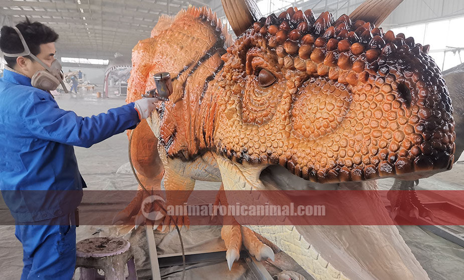 Dyeing Animatronic Dinosaur Skin