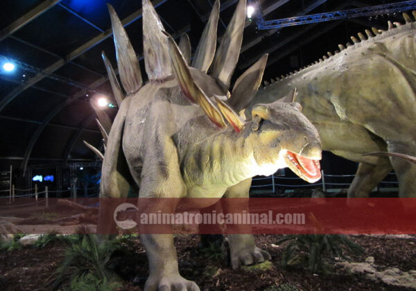 Animatronic Stegosaurus as Ancient Town Decorations