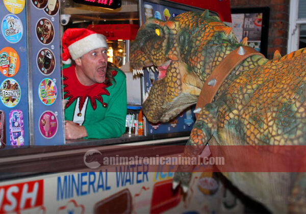Christmas Dinosaur Suit Show