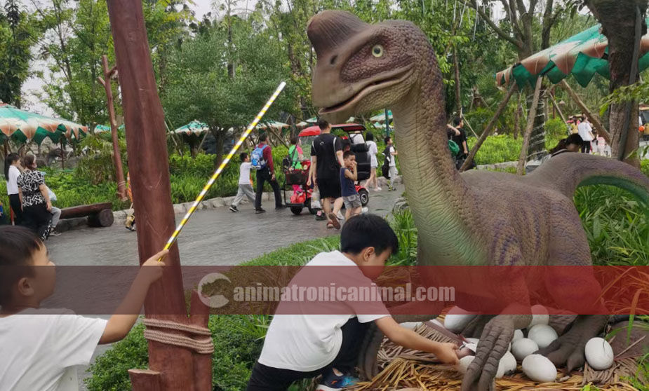 Oviraptor Models at Amusement Park