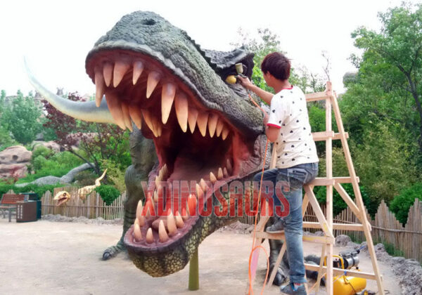 Building Decorated Dinosaur Statue