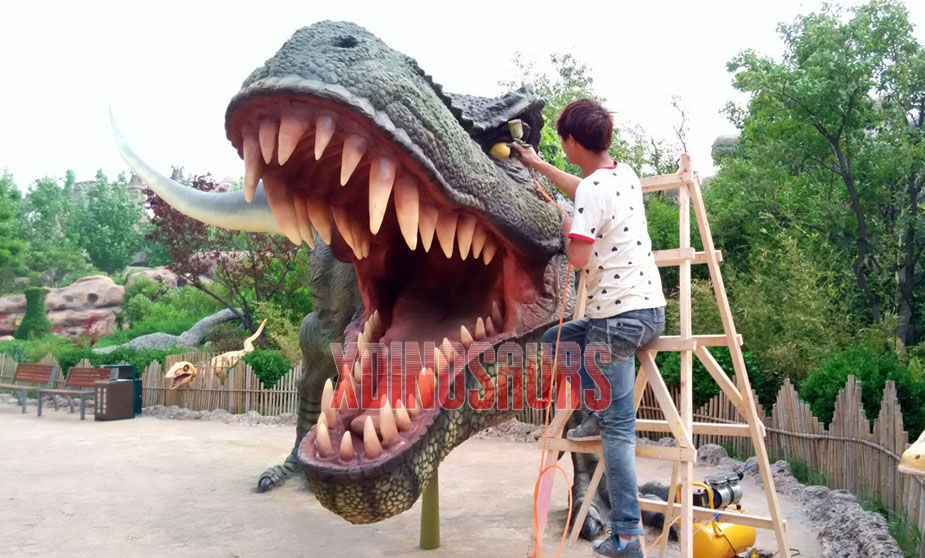 Building Decorated Dinosaur Statue