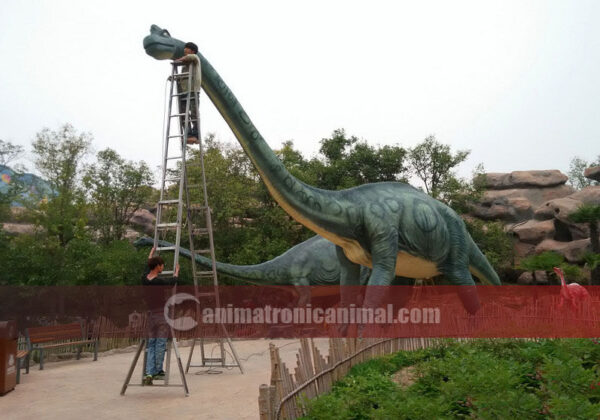 Decorated Brachiosaurus Statue