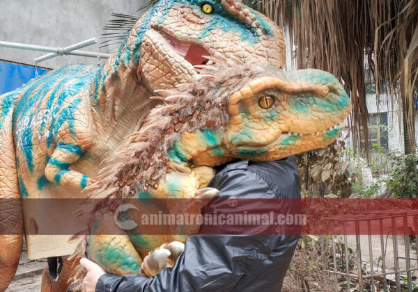 Baby Trex Puppet in Arms