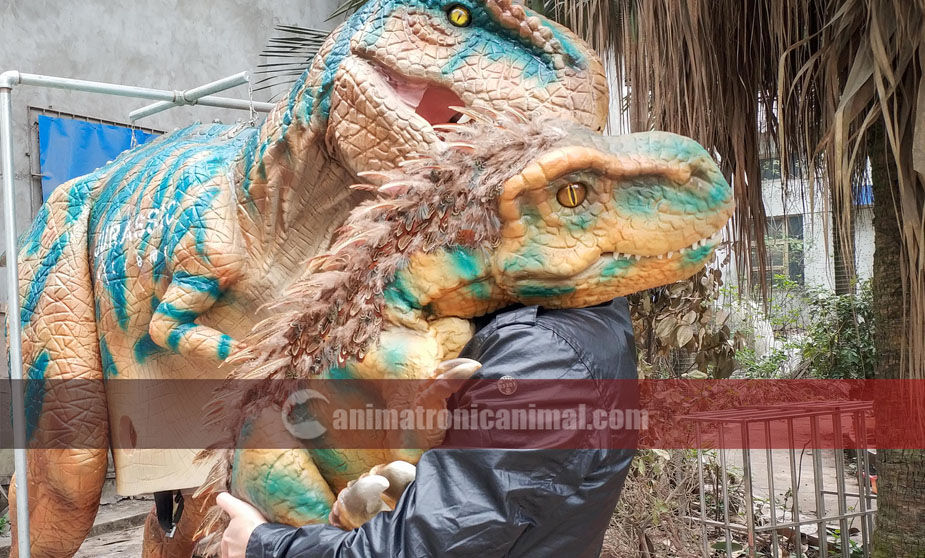 Baby Trex Puppet in Arms