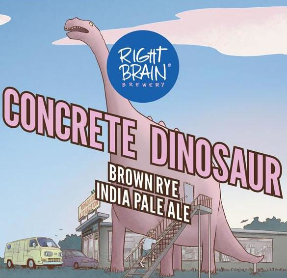 Concrete Dinosaur IPA - Right Brain Brewery