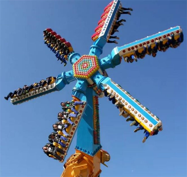 Colorful windmill thrilling ride