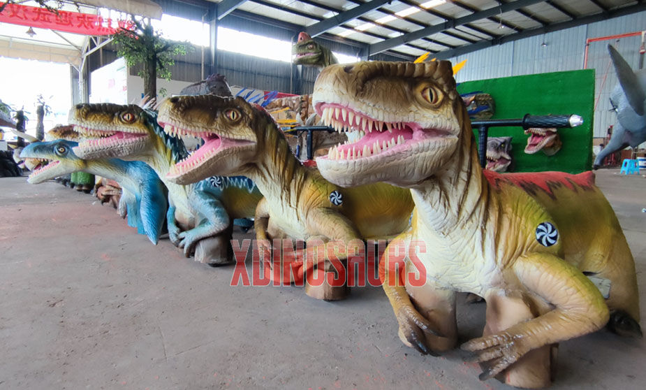 Animatronic Dinosaur Riding Cars