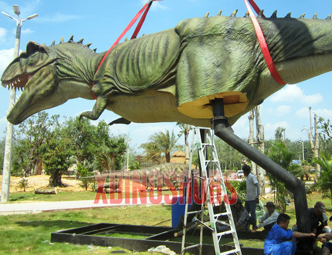 Install Large Animatronic Dinosaur