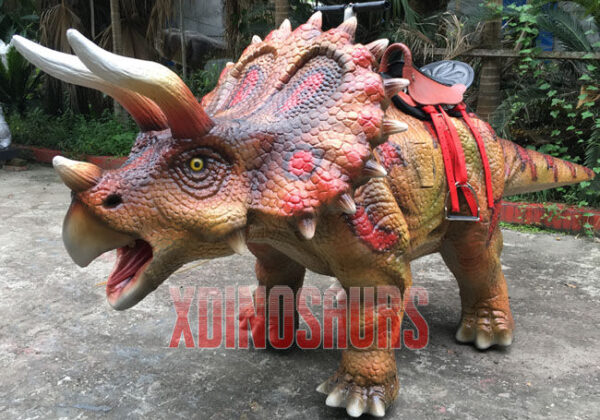 Amused Walking Triceratops Ride