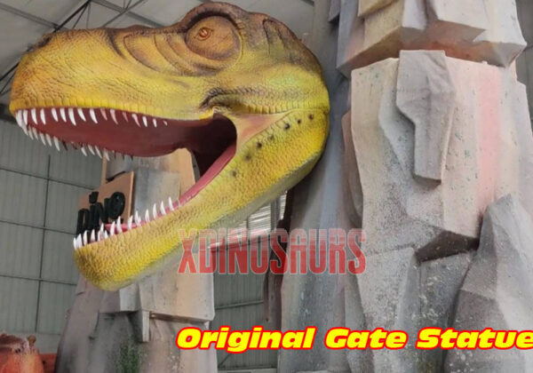 Dinosaur Head Gate Statue